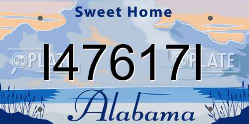 I47617I Alabama License Plate