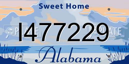 I477229 Alabama License Plate