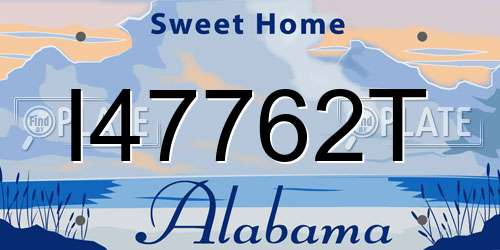 I47762T Alabama License Plate