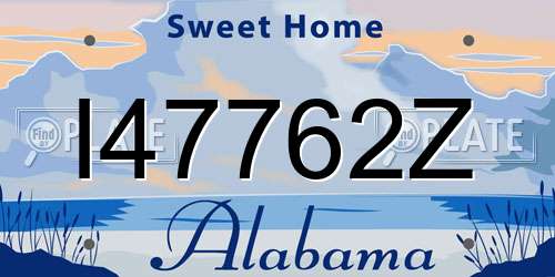 I47762Z Alabama License Plate