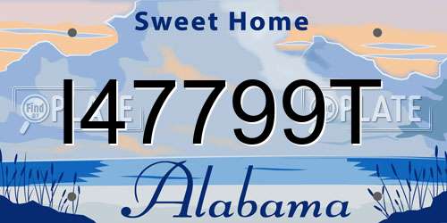 I47799T Alabama License Plate