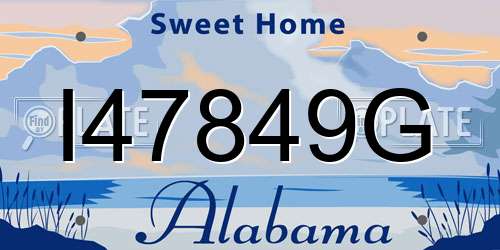 I47849G Alabama License Plate