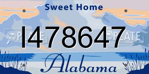 I478647 Alabama License Plate
