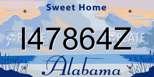 I47864Z Alabama License Plate