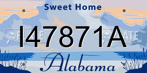 I47871A Alabama License Plate