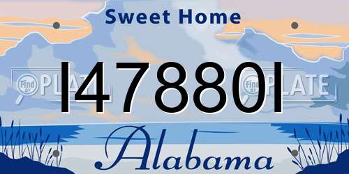 I47880I Alabama License Plate