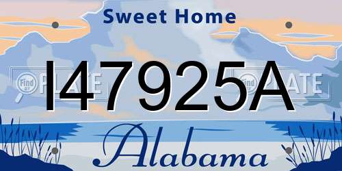 I47925A Alabama License Plate