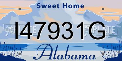 I47931G Alabama License Plate
