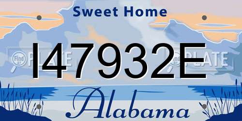 I47932E Alabama License Plate