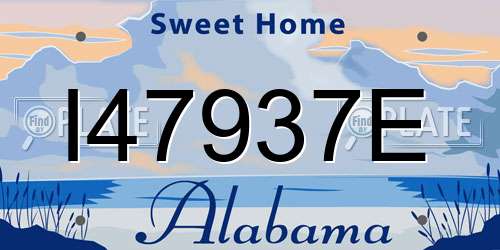 I47937E Alabama License Plate