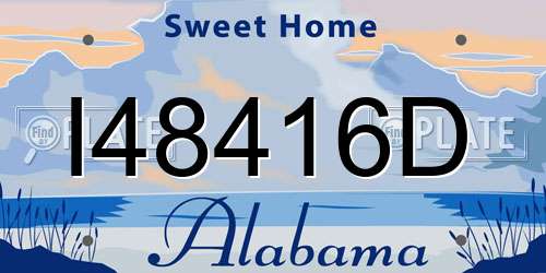 I48416D Alabama License Plate