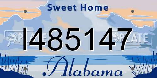 I485147 Alabama License Plate