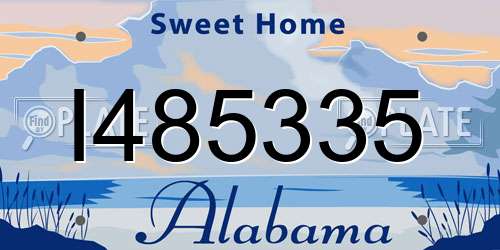I485335 Alabama License Plate