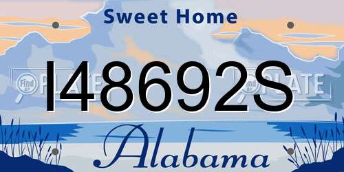 I48692S Alabama License Plate