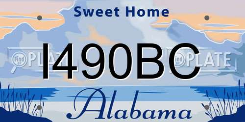 I490BC Alabama License Plate