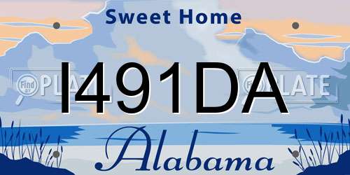 I491DA Alabama License Plate