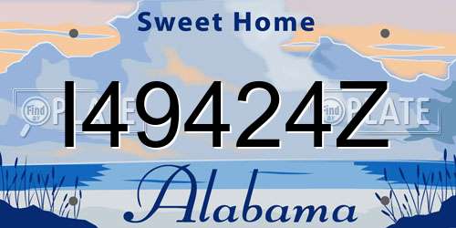 I49424Z Alabama License Plate