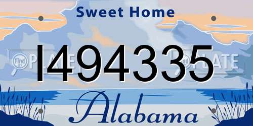 I494335 Alabama License Plate