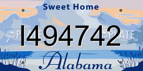 I494742 Alabama License Plate