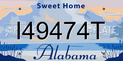 I49474T Alabama License Plate