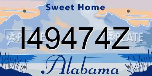 I49474Z Alabama License Plate