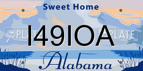 I49IOA Alabama License Plate