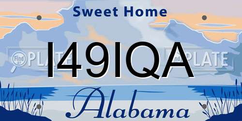 I49IQA Alabama License Plate