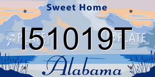 I51019T Alabama License Plate