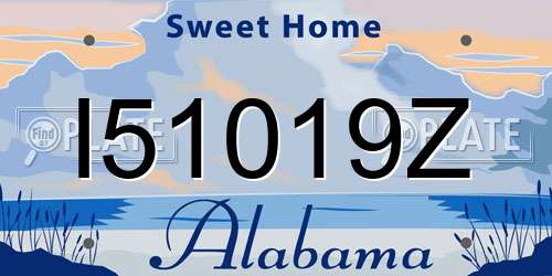 I51019Z Alabama License Plate