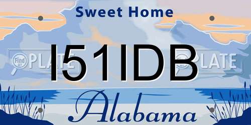 I51IDB Alabama License Plate