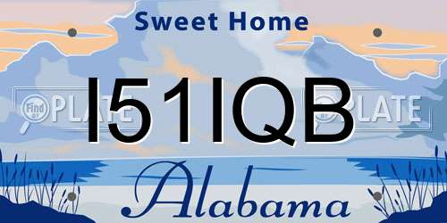I51IQB Alabama License Plate