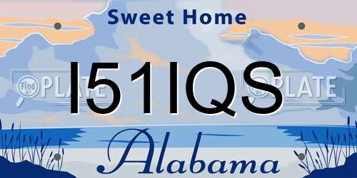 I51IQS Alabama License Plate