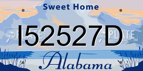 I52527D Alabama License Plate