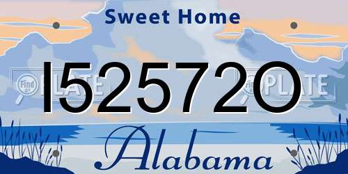 I52572O Alabama License Plate