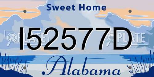 I52577D Alabama License Plate