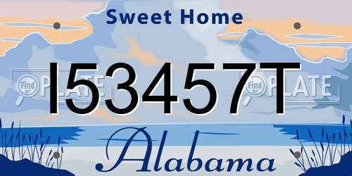 I53457T Alabama License Plate