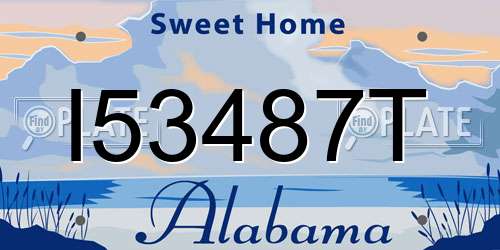 I53487T Alabama License Plate