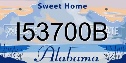 I53700B Alabama License Plate
