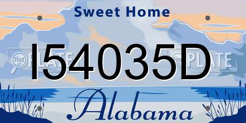 I54035D Alabama License Plate