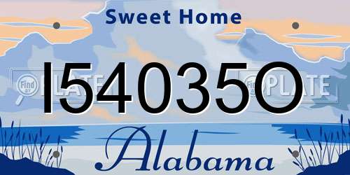 I54035O Alabama License Plate