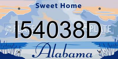 I54038D Alabama License Plate