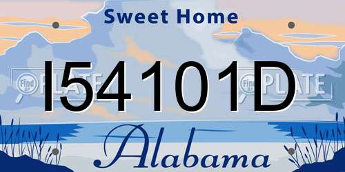 I54101D Alabama License Plate