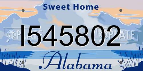 I545802 Alabama License Plate
