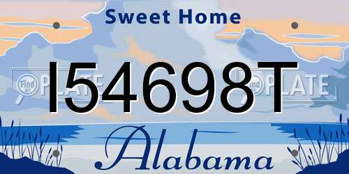 I54698T Alabama License Plate