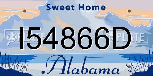 I54866D Alabama License Plate