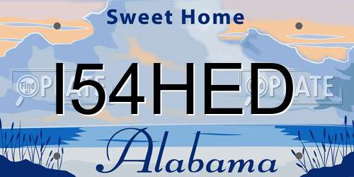 I54HED Alabama License Plate