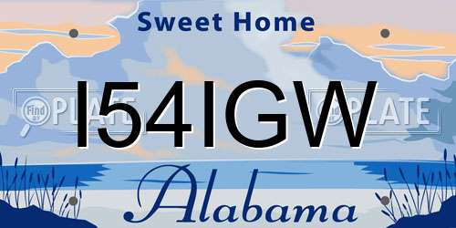 I54IGW Alabama License Plate