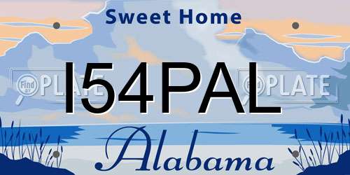 I54PAL Alabama License Plate