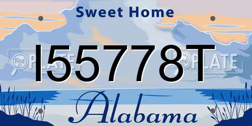 I55778T Alabama License Plate