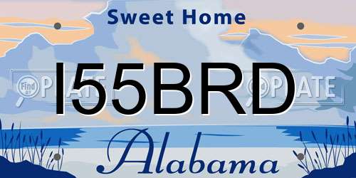I55BRD Alabama License Plate